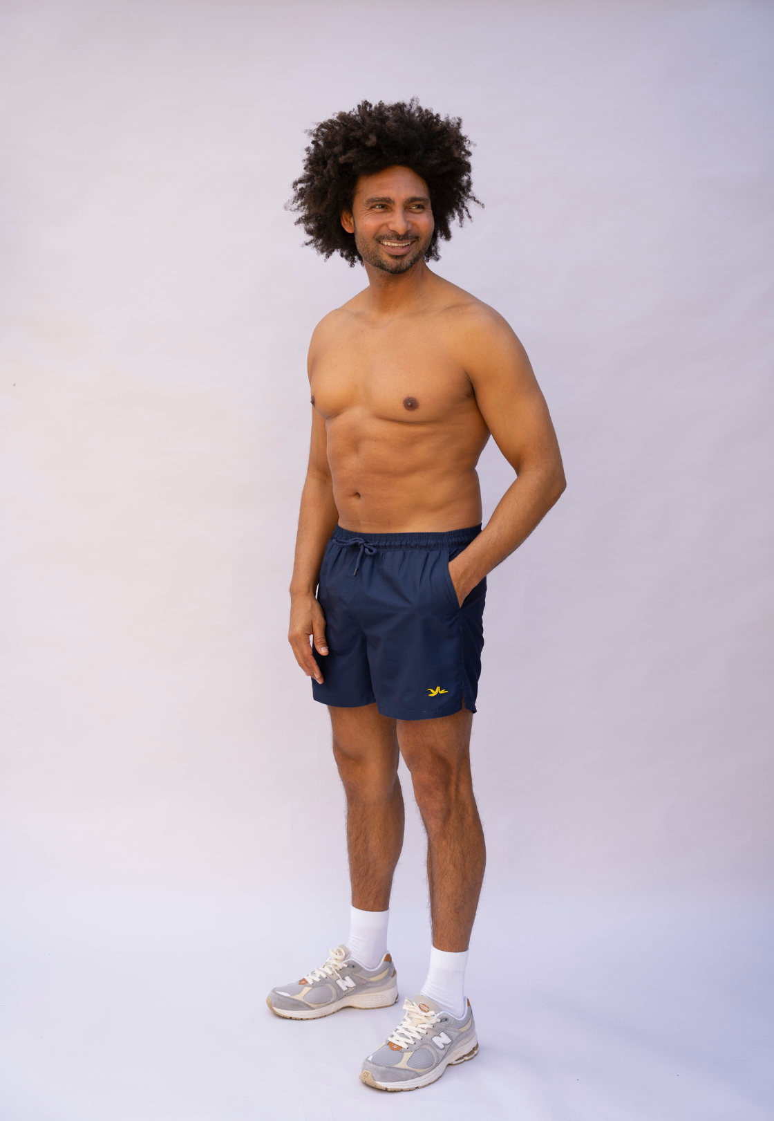 Banana Blue Plain Father & Son Swim Trunks