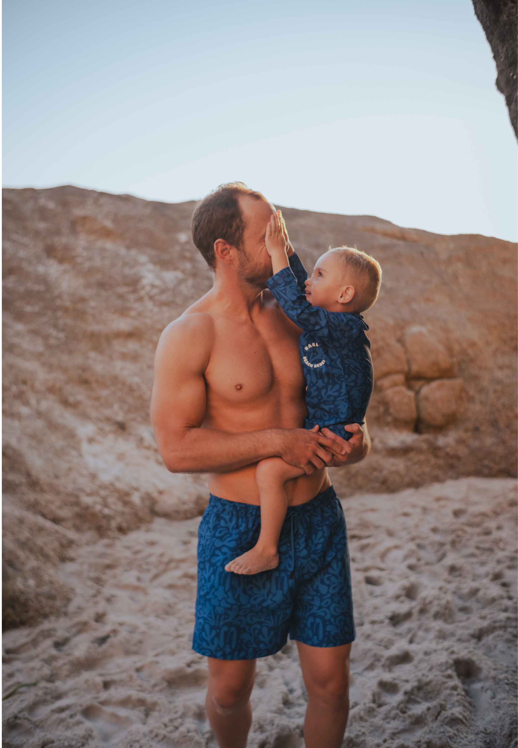 Father & Kid Splash Blue