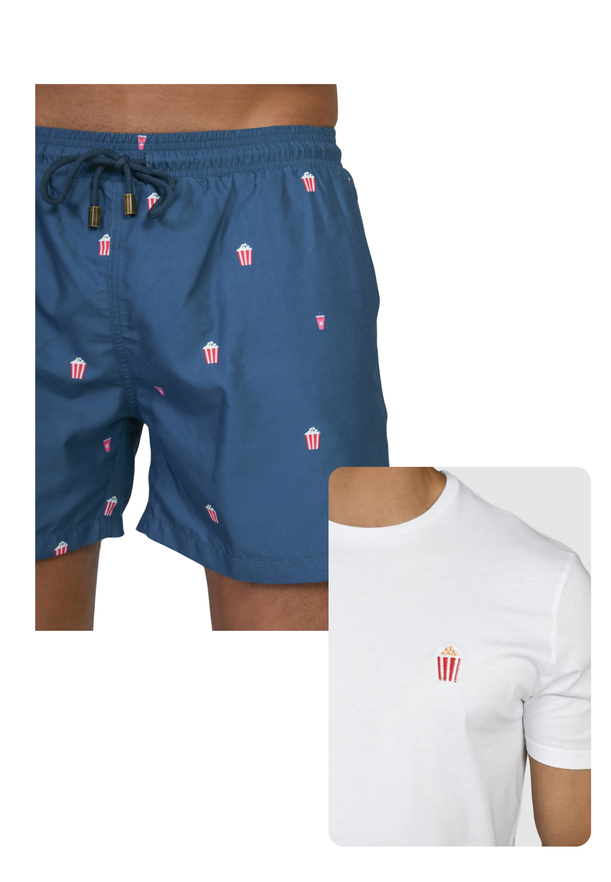 Popcorn Swim Trunks and T-shirt Bundle