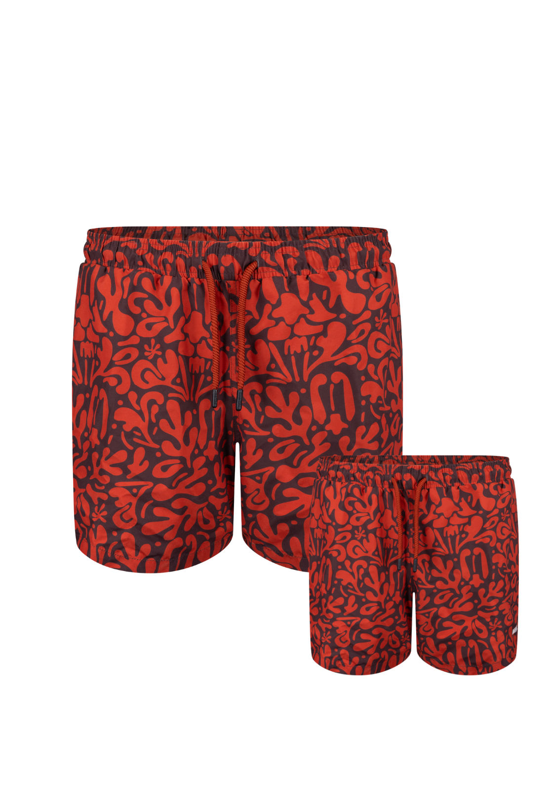 Splash Orange Father & Son Swim Trunks